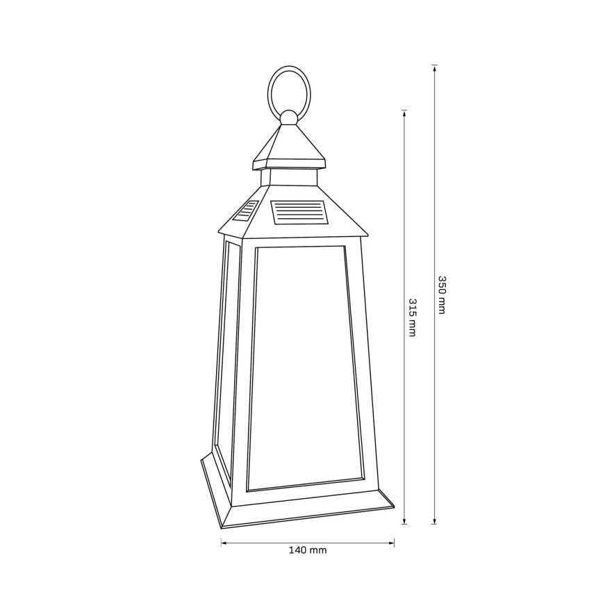 LED Solar lamp FENIX LED/1,2V 200 mAh IP44 zwart
