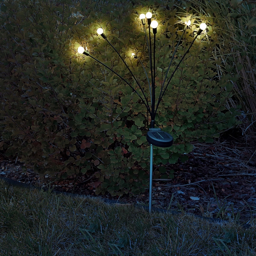 LED Solar lamp FIORINI 8xLED/1,2V 600mAh IP44 zwart