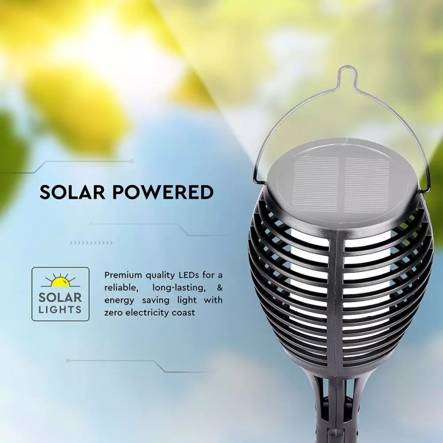 LED Solar lamp FLAME 4in1 1xLED/0,45W/3,7V IP44 500 mAh