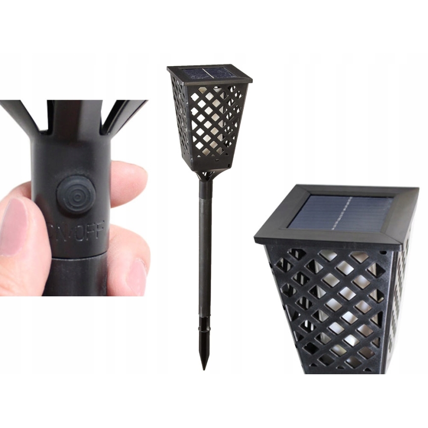 LED Solar lamp LED/0,6W/5,5V IP65 107 cm zwart
