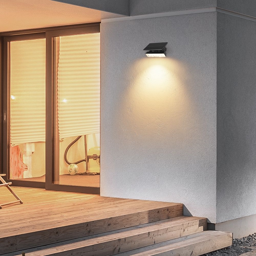 LED Solar lamp LED/0,9W/3,7V 3000K IP65 zwart