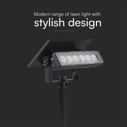 LED Solar lamp LED/0,9W/3,7V 3000K IP65 zwart