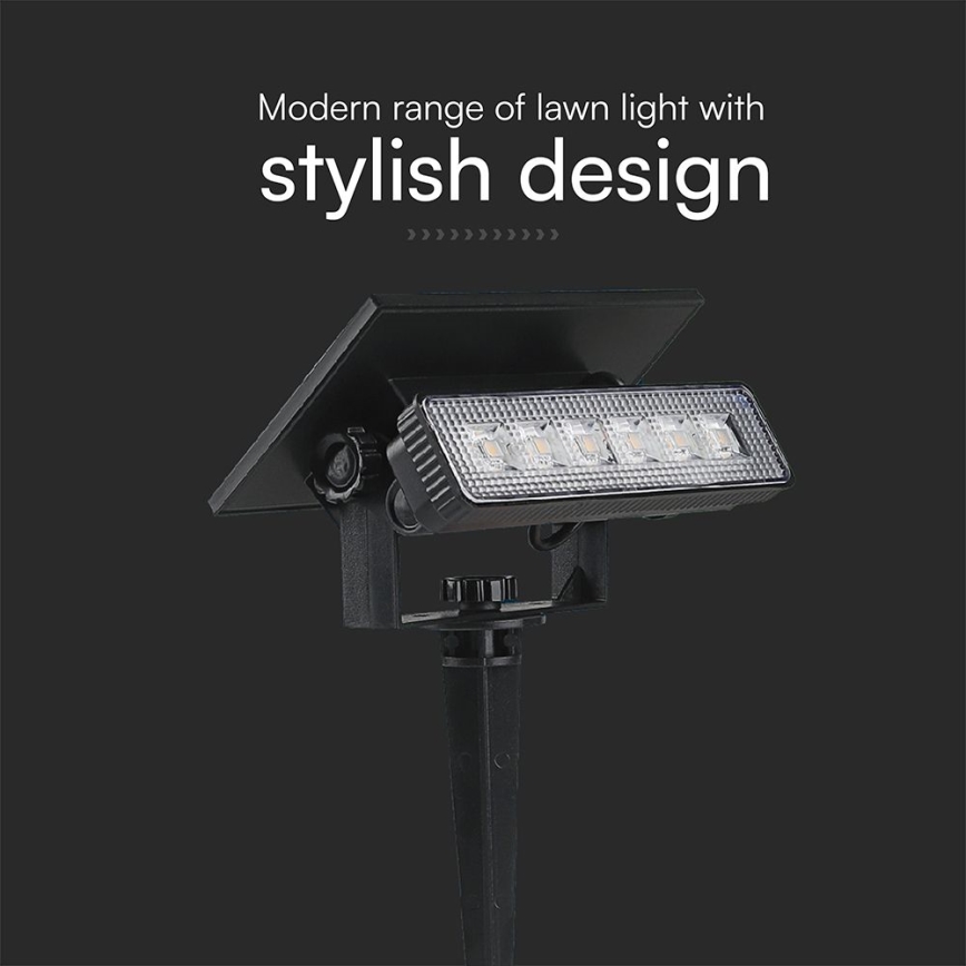 LED Solar lamp LED/0,9W/3,7V 3000K IP65 zwart
