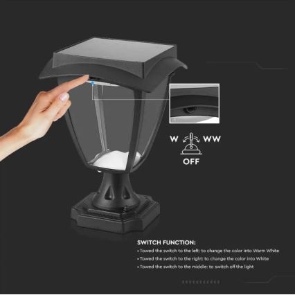 LED Solar lamp LED/2W/3,7V 3000/6000K IP65