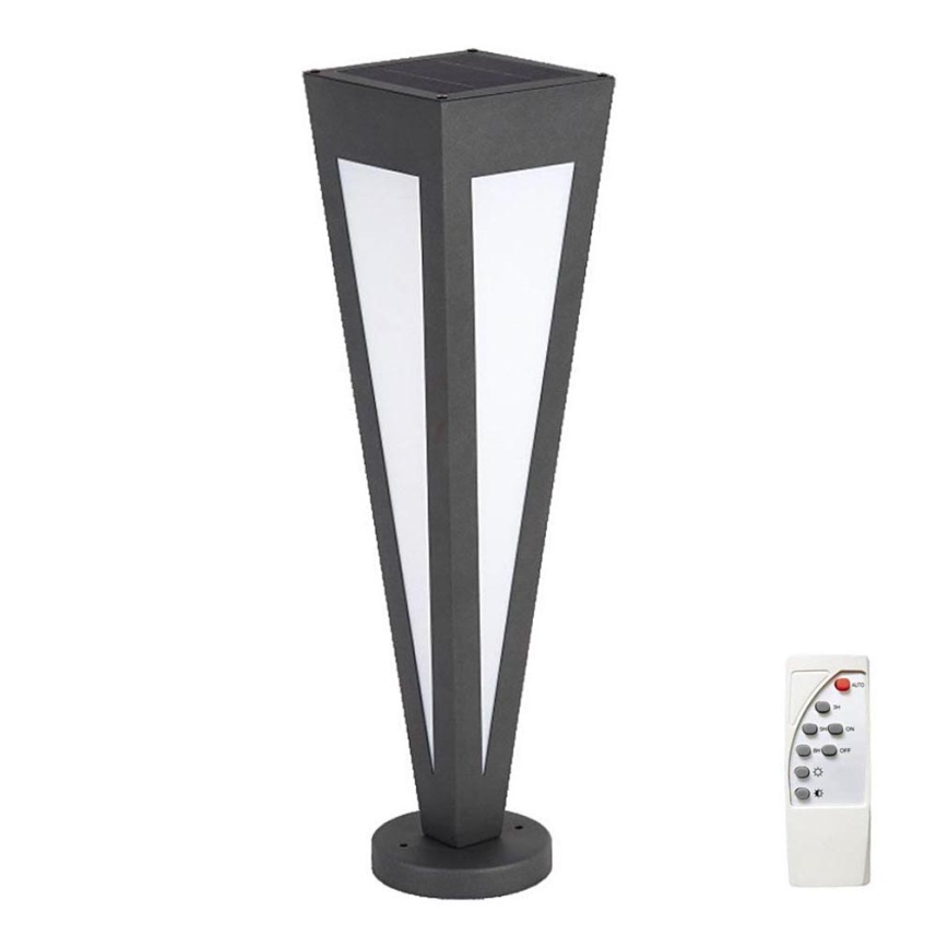 LED Solar lamp LED/2W/3,7V IP65 3000K zwart + afstandsbediening