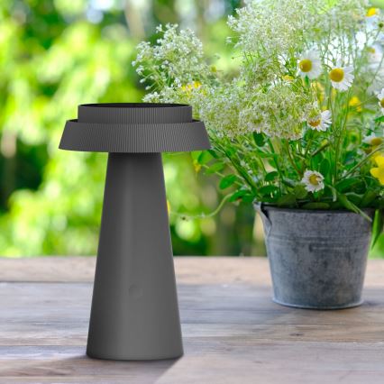 LED Dimbaar aanraken zonne- lamp MARAKESZ LED/3,7V USB 3600 mAh 1800/2700/3000K IP54 grijs