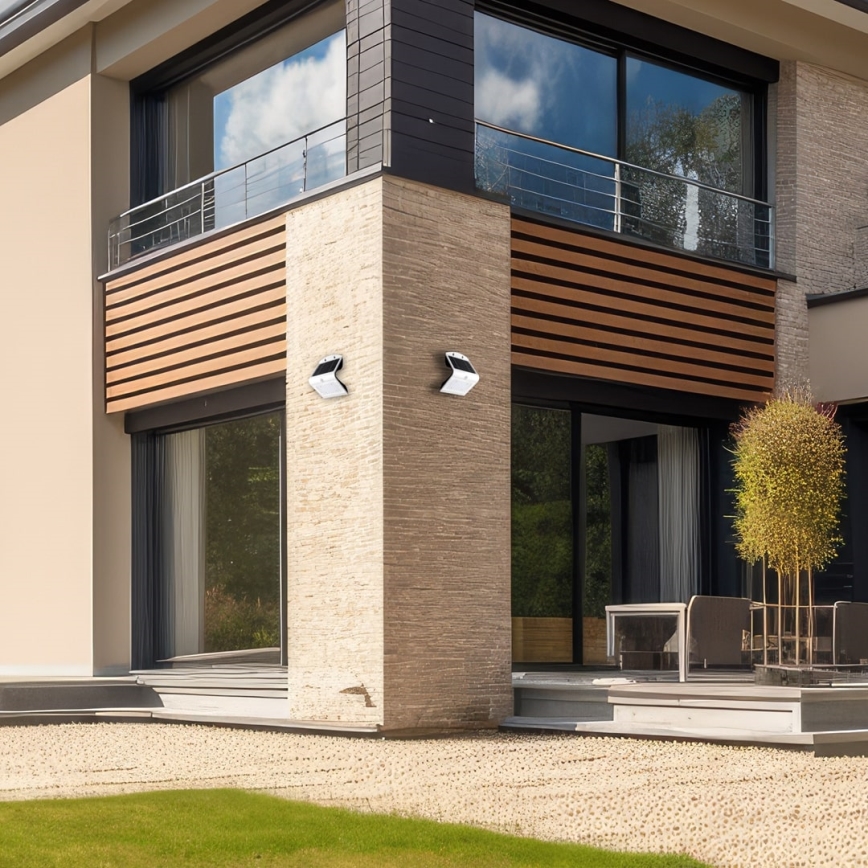 LED Solar lamp met een bewegings- en schemersensor LED/3,2W/2000 mAh 3,7V IP65