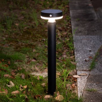 LED Solar lamp met sensor GWINEA LED/4,5W/3,7V 2000 mAh 50 cm IP44 zwart