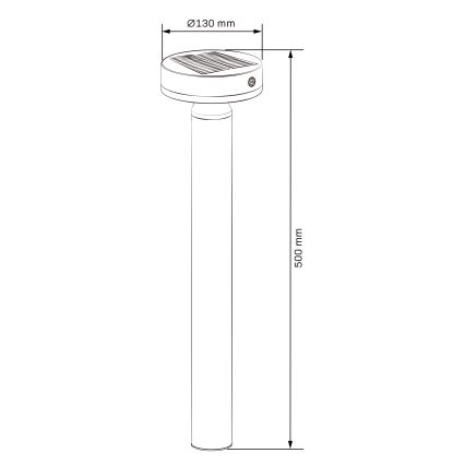 LED Solar lamp met sensor GWINEA LED/4,5W/3,7V 2000 mAh 50 cm IP44 zwart