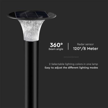 LED Solar lamp met sensor LED/15W/3,2V 4000K/6000K IP65 6000 mAh