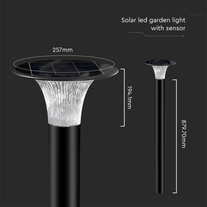 LED Solar lamp met sensor LED/15W/3,2V 4000K/6000K IP65