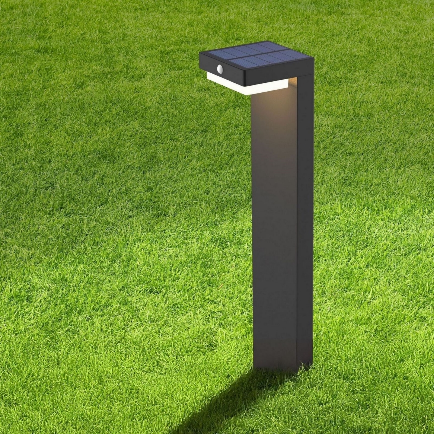 LED Solar lamp met sensor MALI LED/4,5W/3,7V 2000 mAh IP44 zwart