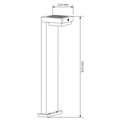 LED Solar lamp met sensor MALI LED/4,5W/3,7V 2000 mAh IP44 zwart
