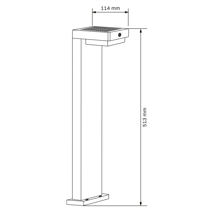 LED Solar lamp met sensor MALI LED/4,5W/3,7V 2000 mAh IP44 zwart