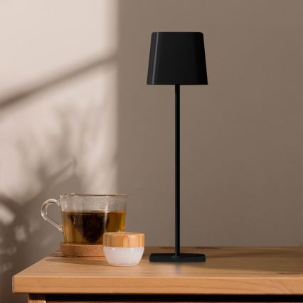 LED Zonne-energie dimbare magnetische touch oplaadbare bureaulamp LED/5W/5V 3000-6000K 3600 mAh IP65 zwart