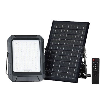 LED Solar Schijnwerper LED/10W/3,7V IP65 4000K zwart + afstandsbediening