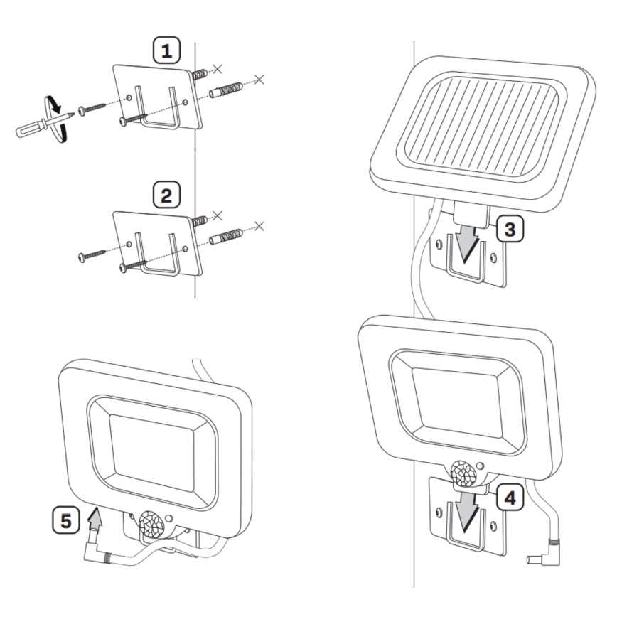 LED Solar schijnwerper met een sensor DUO LED/1W/3.7V IP44