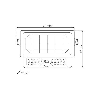 LED Solar schijnwerper met een sensor EPAD LED/10W/3000 mAh 7.4V 4000K IP65