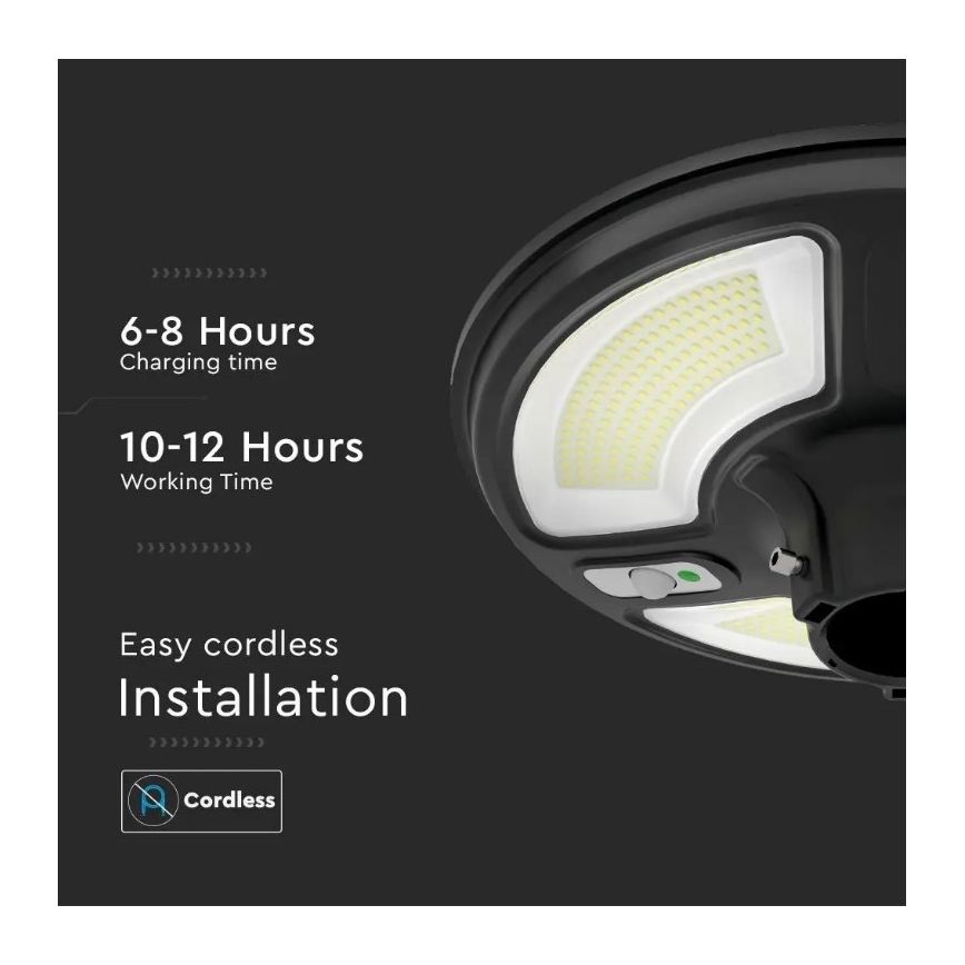 LED Solar Straat Lamp met Sensor LED/10W/3,2V 6500K IP65 + afstandsbediening