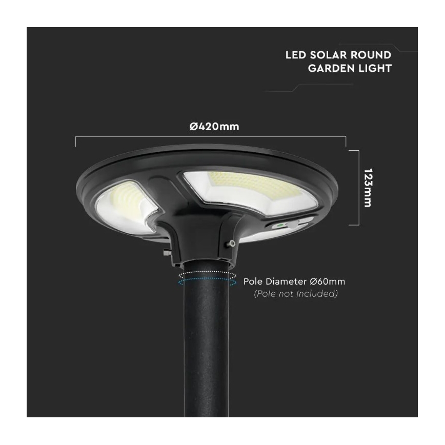 LED Solar Straat Lamp met Sensor LED/10W/3,2V 6500K IP65 + afstandsbediening