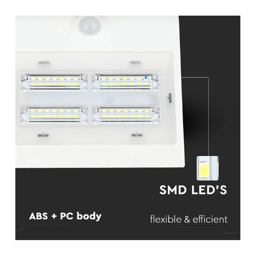 LED Solar Wand Lamp met Sensor LED/3W/3,7V 3000/4000K IP65 wit