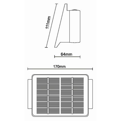 LED Solar wandlamp 4xLED/1,5W/3,7V 1500 mAh IP54 zwart