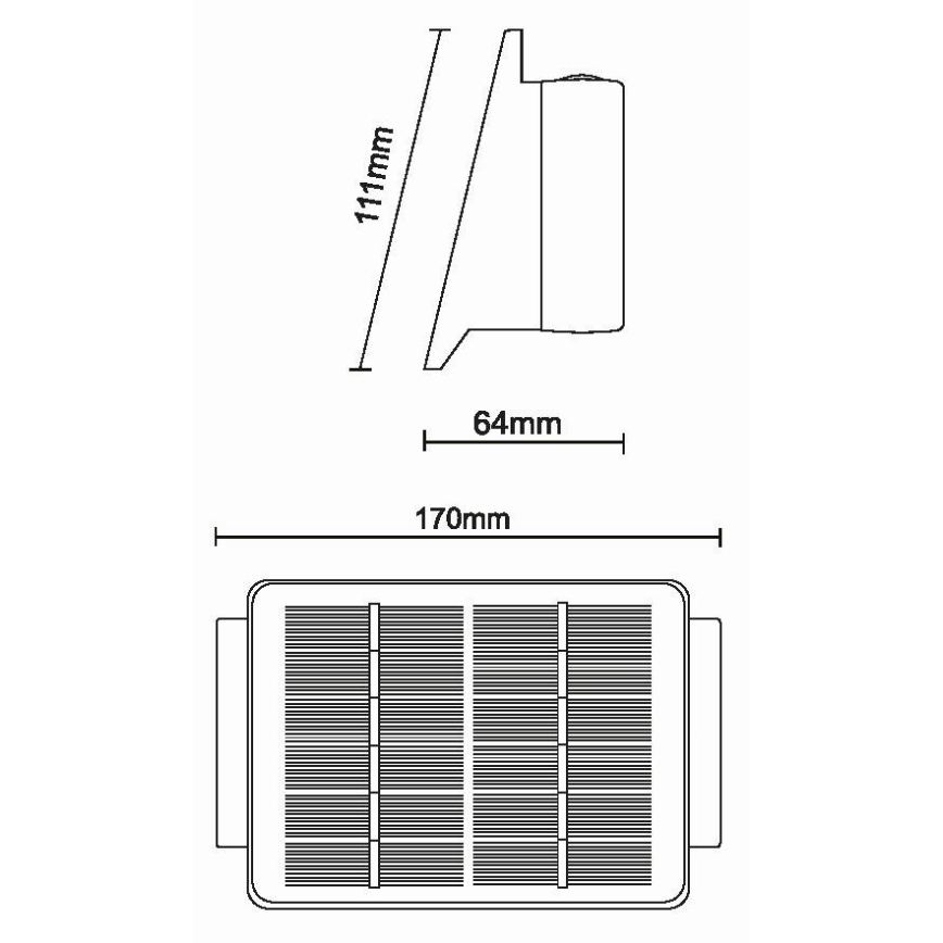 LED Solar wandlamp 4xLED/1,5W/3,7V 1500 mAh IP54 zwart