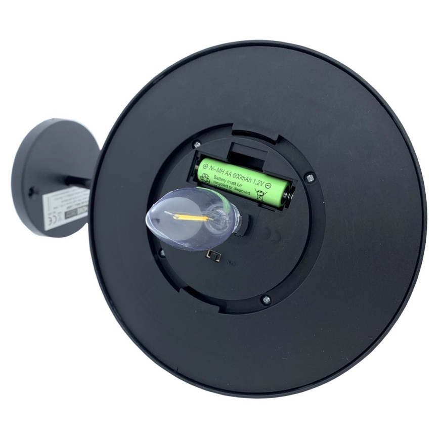 LED Solar wandlamp LED/0,5W/1,2V IP44 zwart