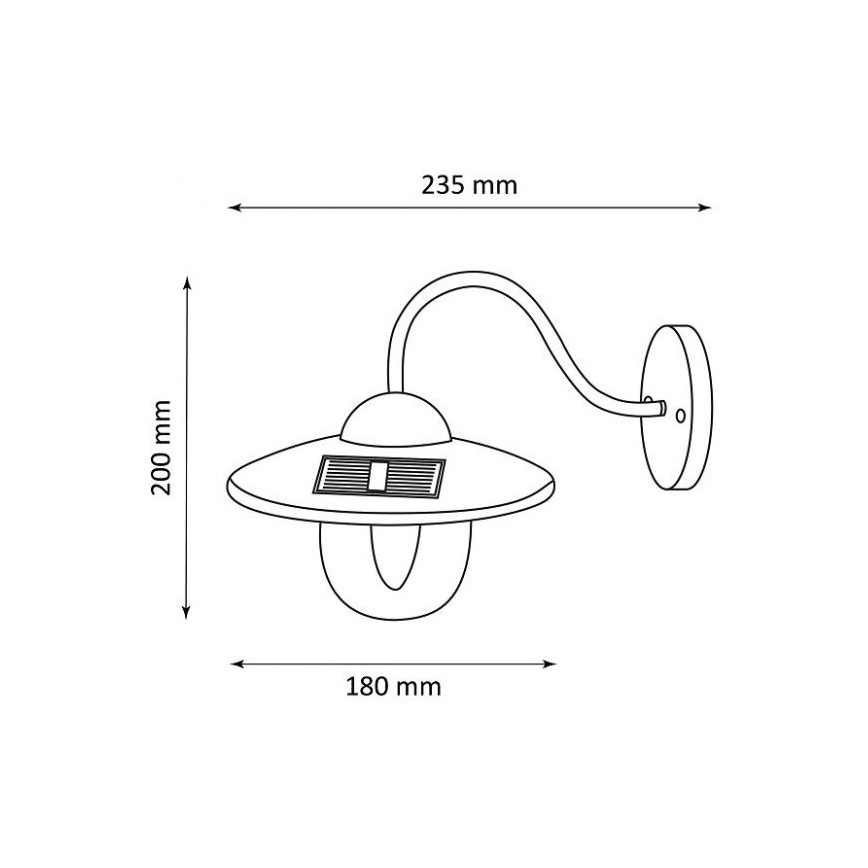LED Solar wandlamp LED/0,5W/1,2V IP44 wit