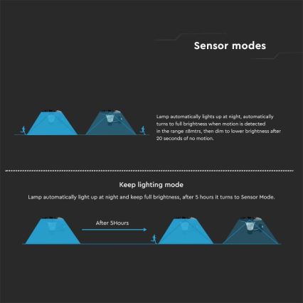 LED Solar wandlamp met sensor LED/15W/3,2V 4000K/6000K IP65