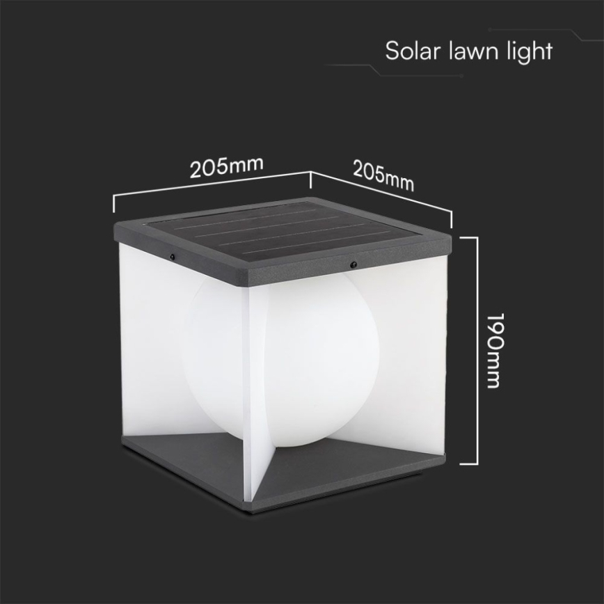 LED Dimbaar zonne- wandlamp LED/3W/3,7V IP65 3000K + afstandsbediening