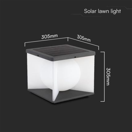 LED Dimbaar zonne- wandlamp LED/8W/3,7V IP65 3000K + afstandsbediening