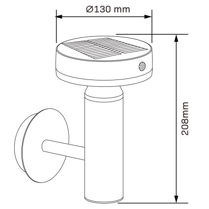LED Solar wandlamp met sensor GWINEA LED/4,5W/3,7V IP44 zwart