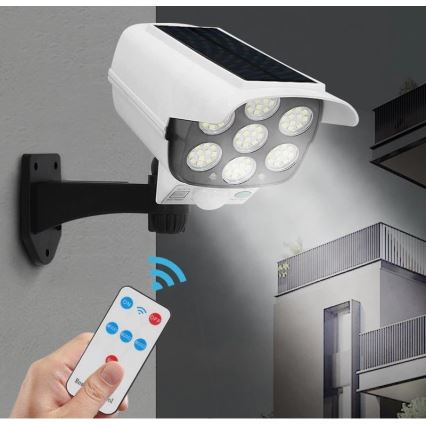 LED Solar dummy beveiligingscamera met sensor KAMERA LED/1W/3,7V 1200 mAh IP44 + afstandsbediening