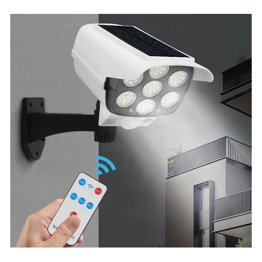 LED Solar dummy beveiligingscamera met sensor KAMERA LED/1W/3,7V 1200 mAh IP44 + afstandsbediening