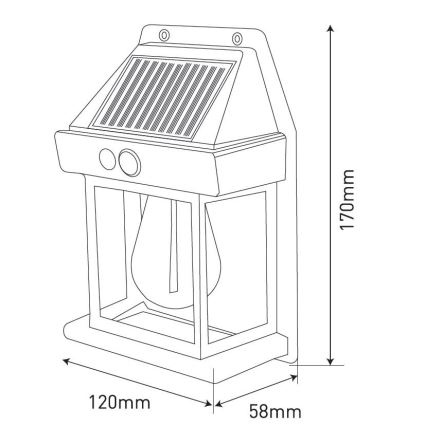 LED Solar wandlamp met sensor LANTER LED/1W/3,7V 1200 mAh IP44 wit