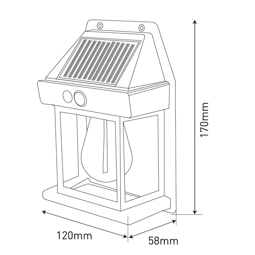 LED Solar wandlamp met sensor LANTER LED/1W/3,7V 1200 mAh IP44 wit