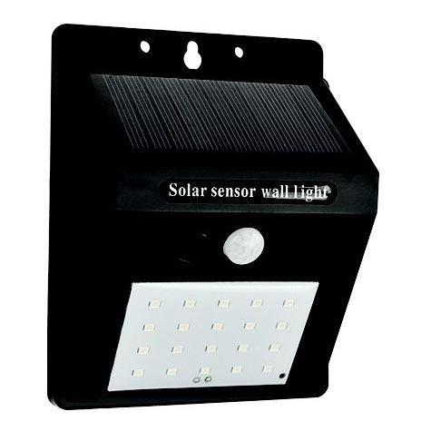 LED Solar wandlamp met sensor LED/0,55W/3,7V 6500K IP65