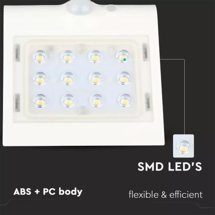 LED Solar wandlamp met sensor LED/1.5W/3,7V IP65 1200 mAh