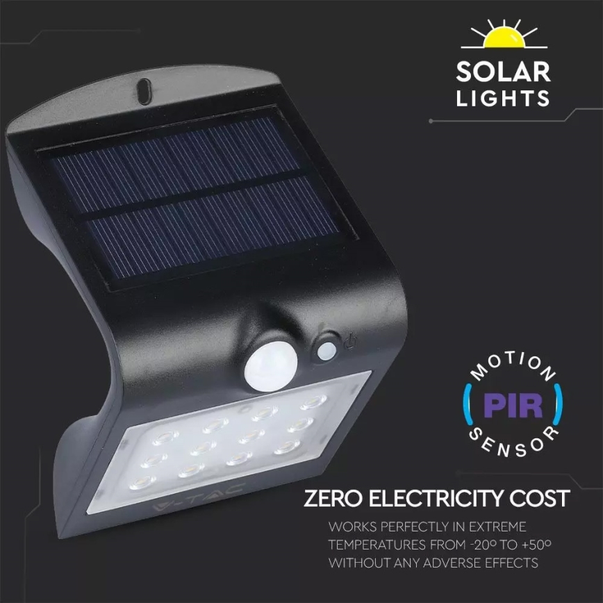 LED Solar wandlamp met sensor LED/1.5W/3,7V IP65 1200 mAh