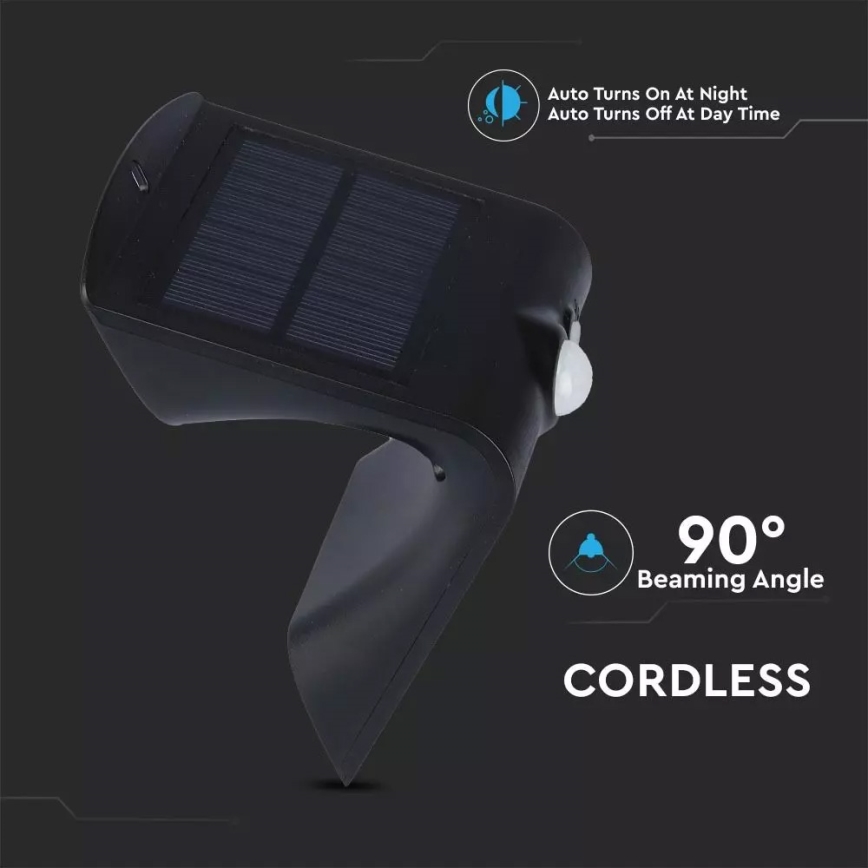 LED Solar wandlamp met sensor LED/1.5W/3,7V IP65 1200 mAh