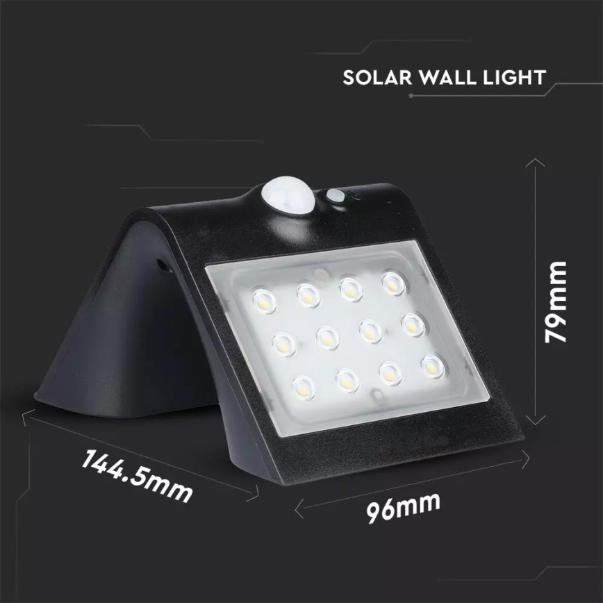 LED Solar wandlamp met sensor LED/1.5W/3,7V IP65 1200 mAh