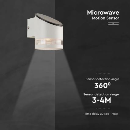 LED Solar wandlamp met sensor LED/1W/3,7V IP54 3000K 1200 mAh wit