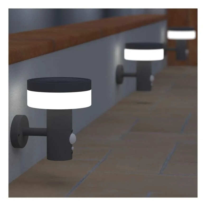 LED Solar wandlamp met sensor LED/2W/3,7V 1200 mAh IP44