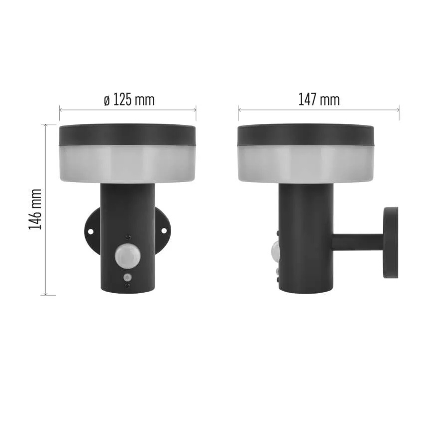 LED Solar wandlamp met sensor LED/2W/3,7V 1200 mAh IP44