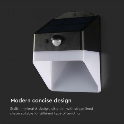 LED Solar wandlamp met sensor LED/2W/3,7V 4000K IP65 1200 mAh