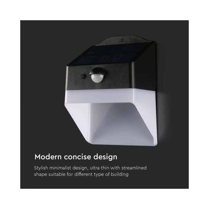 LED Solar wandlamp met sensor LED/2W/3,7V 4000K IP65 1200 mAh