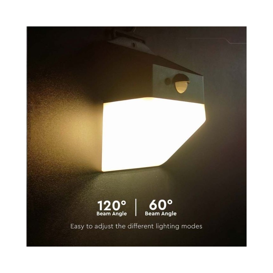 LED Solar wandlamp met sensor LED/2W/3,7V 4000K IP65 1200 mAh