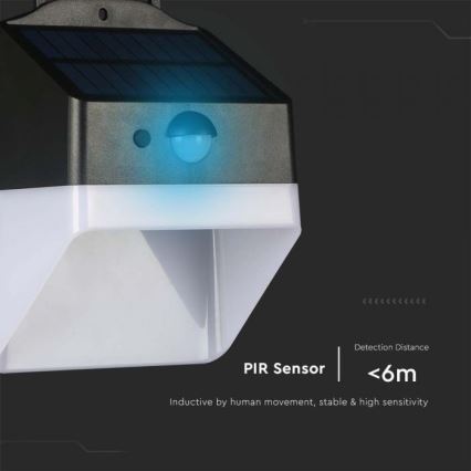 LED Solar wandlamp met sensor LED/2W/3,7V 4000K IP65 1200 mAh