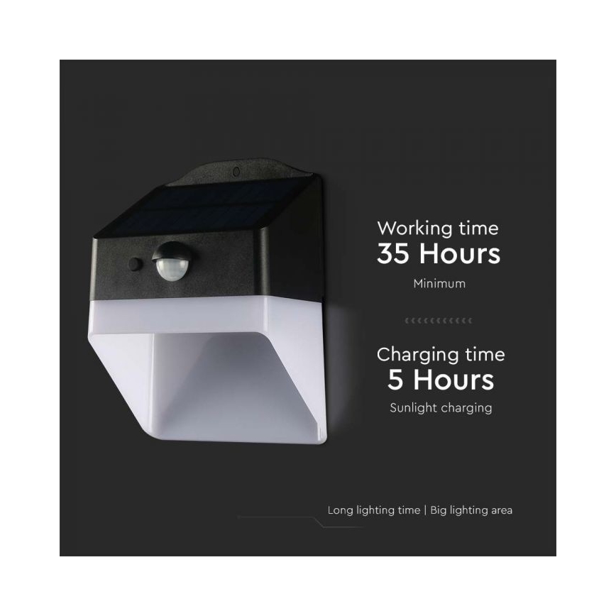 LED Solar wandlamp met sensor LED/2W/3,7V 4000K IP65 1200 mAh